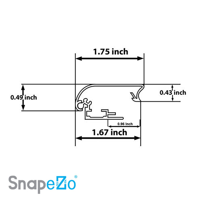 22x56 Black SnapeZo® Snap Frame - 1.7 Inch Profile