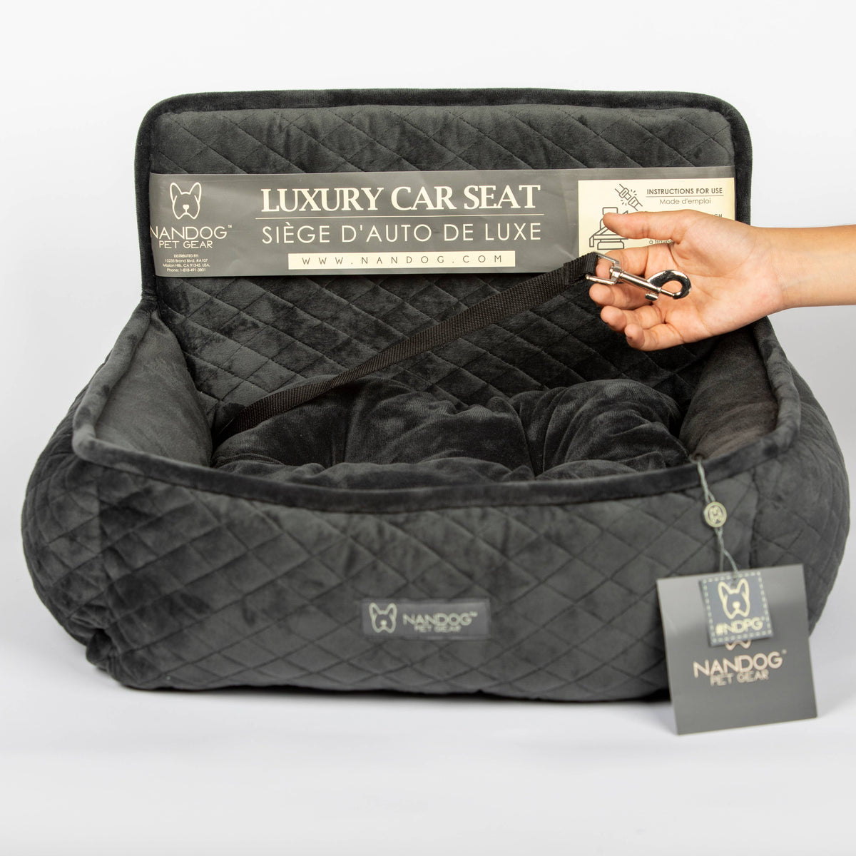NANDOG FLORIDA - Car Seat Quilted Micro-Fleece (Dark Grey)
