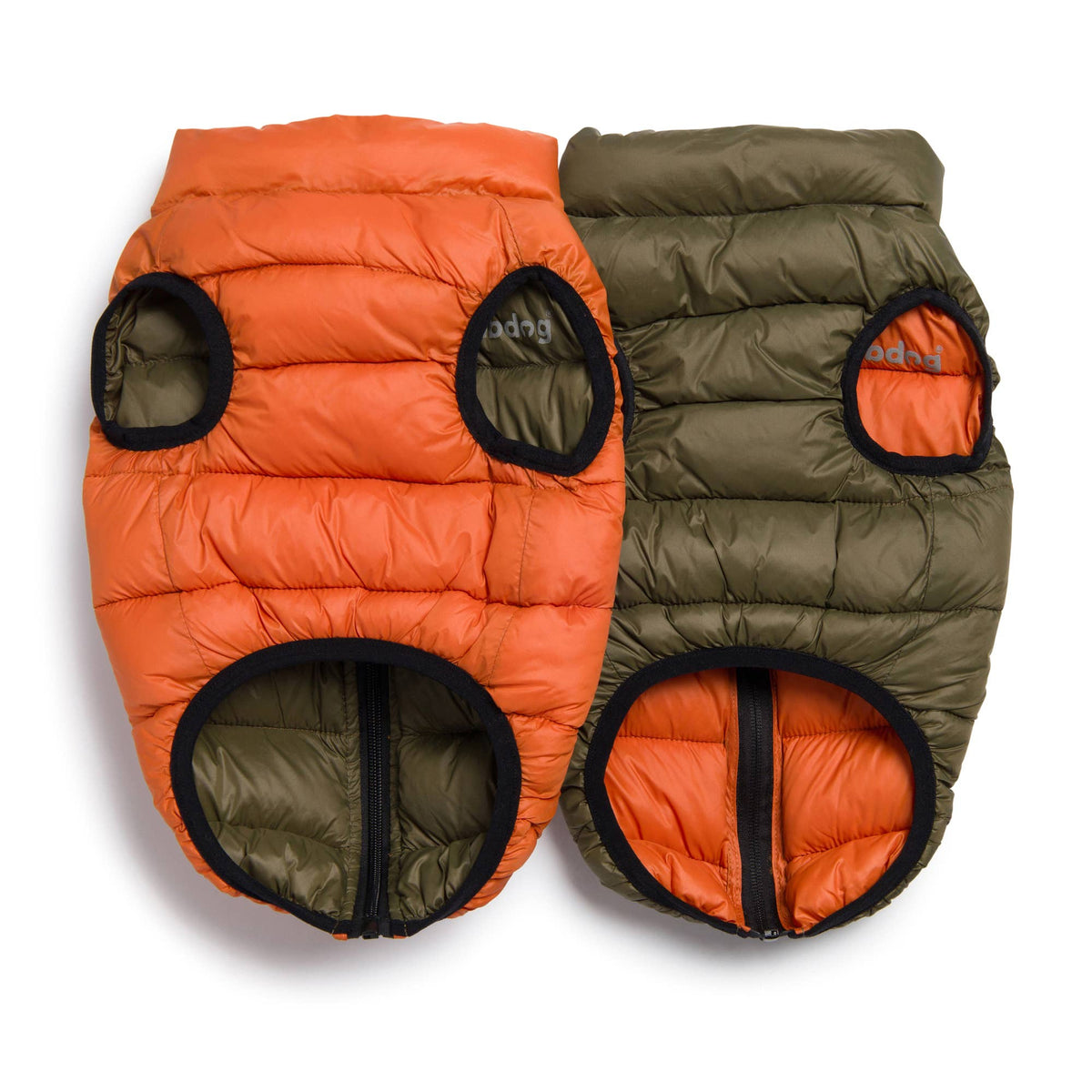 fabdog - Pack N' Go Reversible Puffer Olive/Orange: 16"