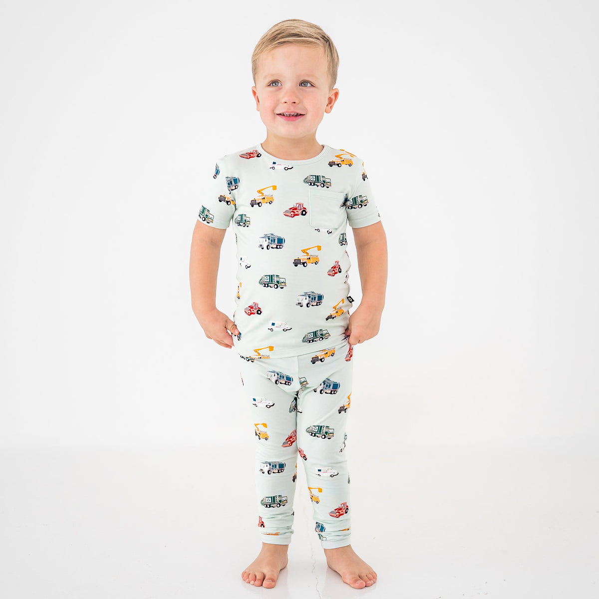 Short Sleeve with Pants Pajamas in City Vehicles