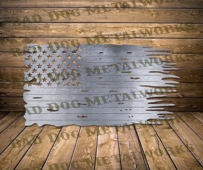 Bad Dog Metalworks Tattered Flag - Dxf and Svg