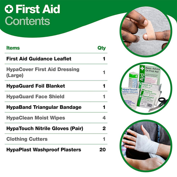 BS8599-1 Off Site Personal First Aid Kit with Vinyl Wallet