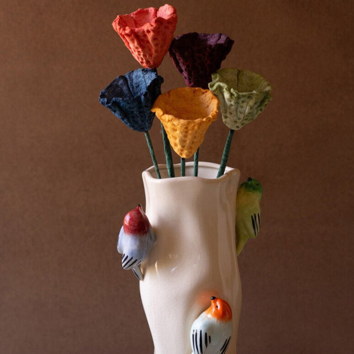 Paper Mache Ruffle Flower Stem