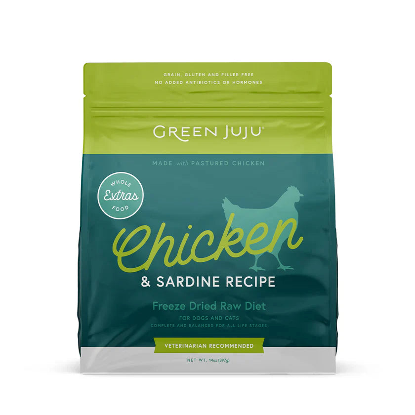 Green Juju Extras Chicken & Sardine – Complete & Balanced Freeze-Dried Meal