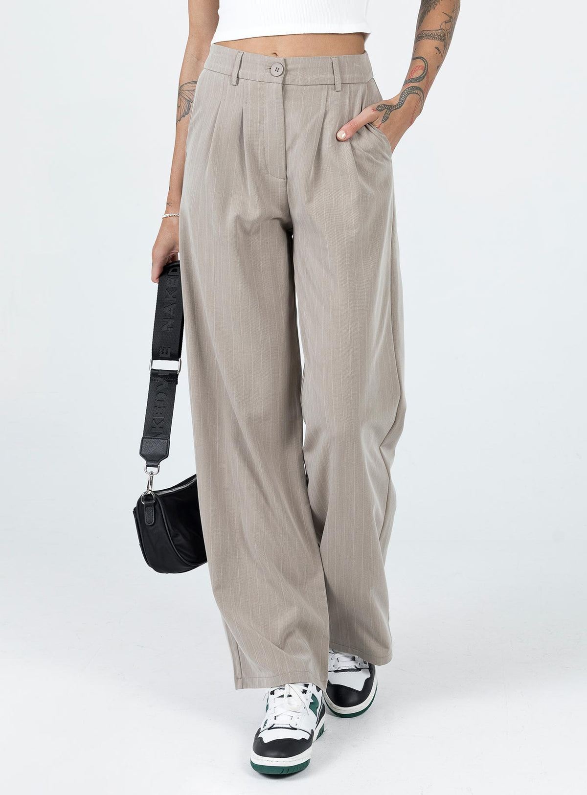 Archer Pants Pinstripe Beige