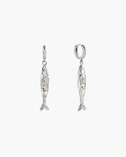 Silver Anchovy Earrings