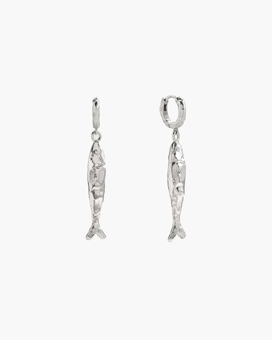 Silver Anchovy Earrings