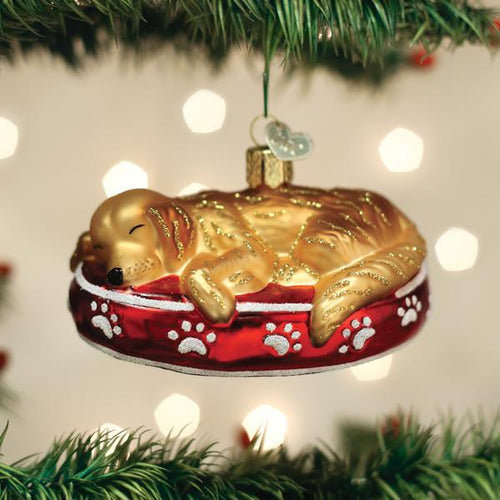 Sleepy Golden Retriever Ornament