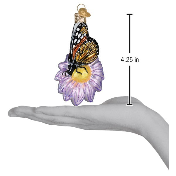 Monarch Butterfly On Flower Ornament