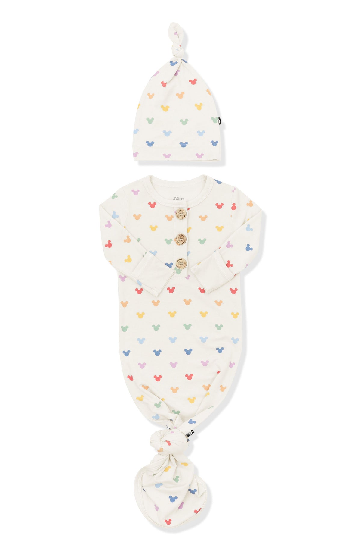 Knotted Gown with Hat Set in Pastel Mickey Mouse