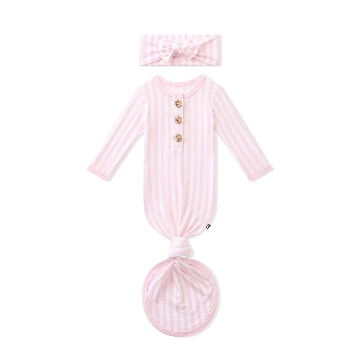 Knotted Gown with Bow Set in Small Sakura Stripe