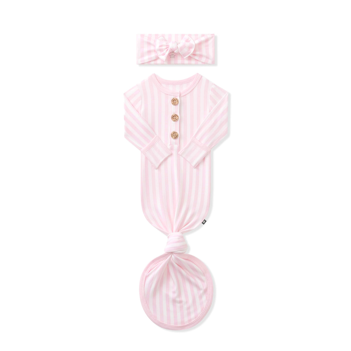 Knotted Gown with Bow Set in Small Sakura Stripe