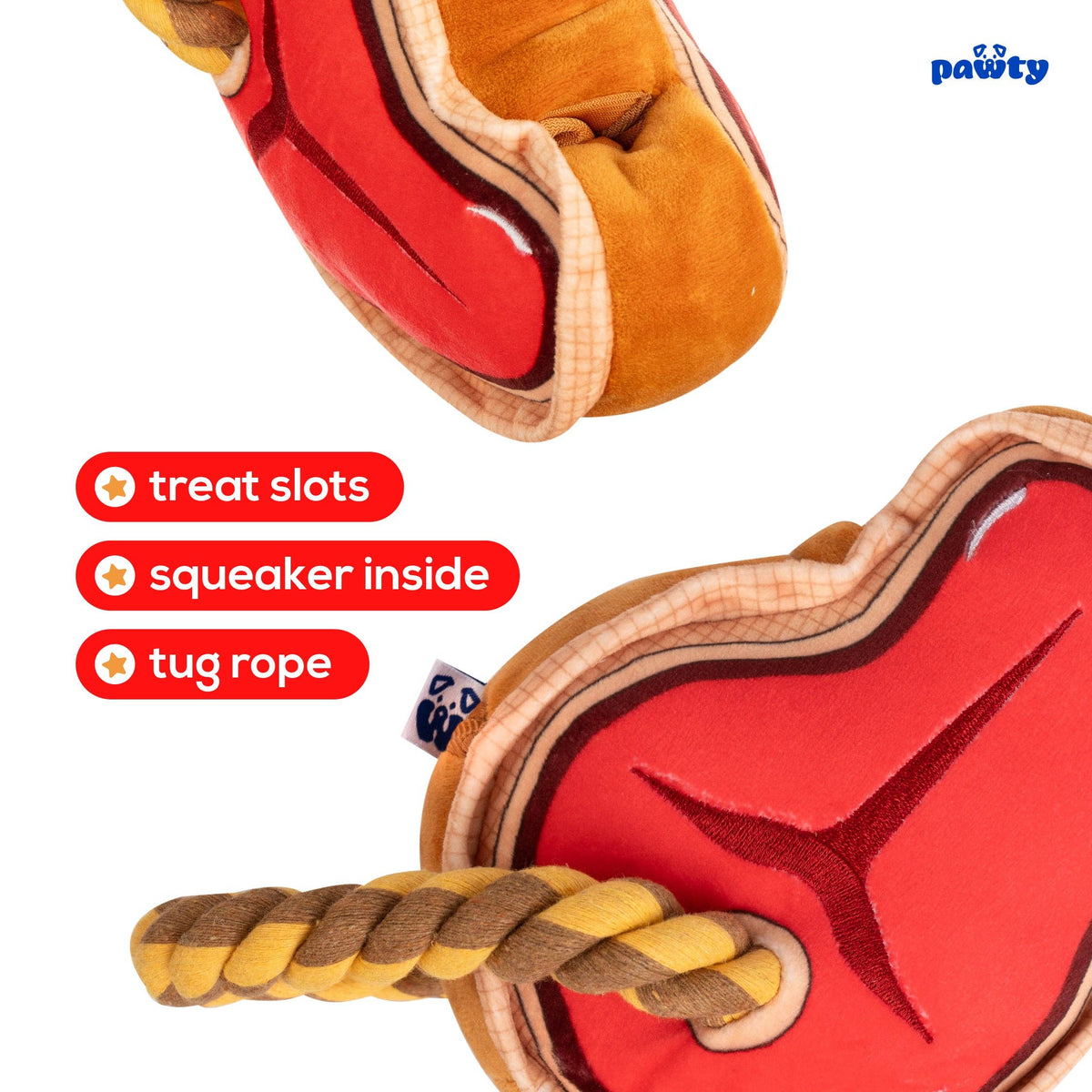 PAWTY Dog Toys - STEAK