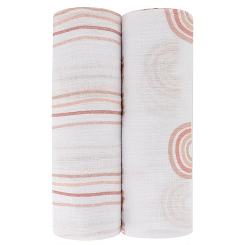 2 Pack Cotton Muslin Swaddle Blanket