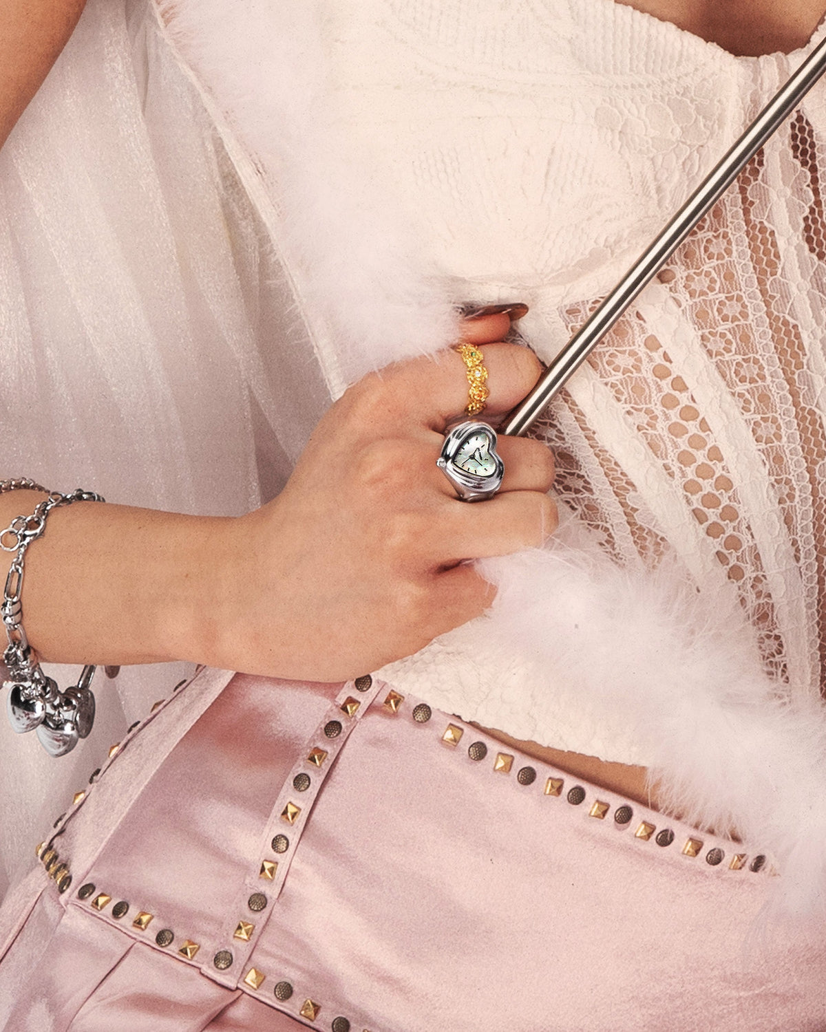 City Heart Watch Ring in Silver