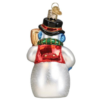 Snowman With Face Mask Ornament