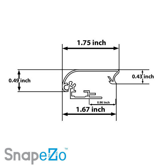 27x41 Silver SnapeZo® Snap Frame - 1.7" Profile