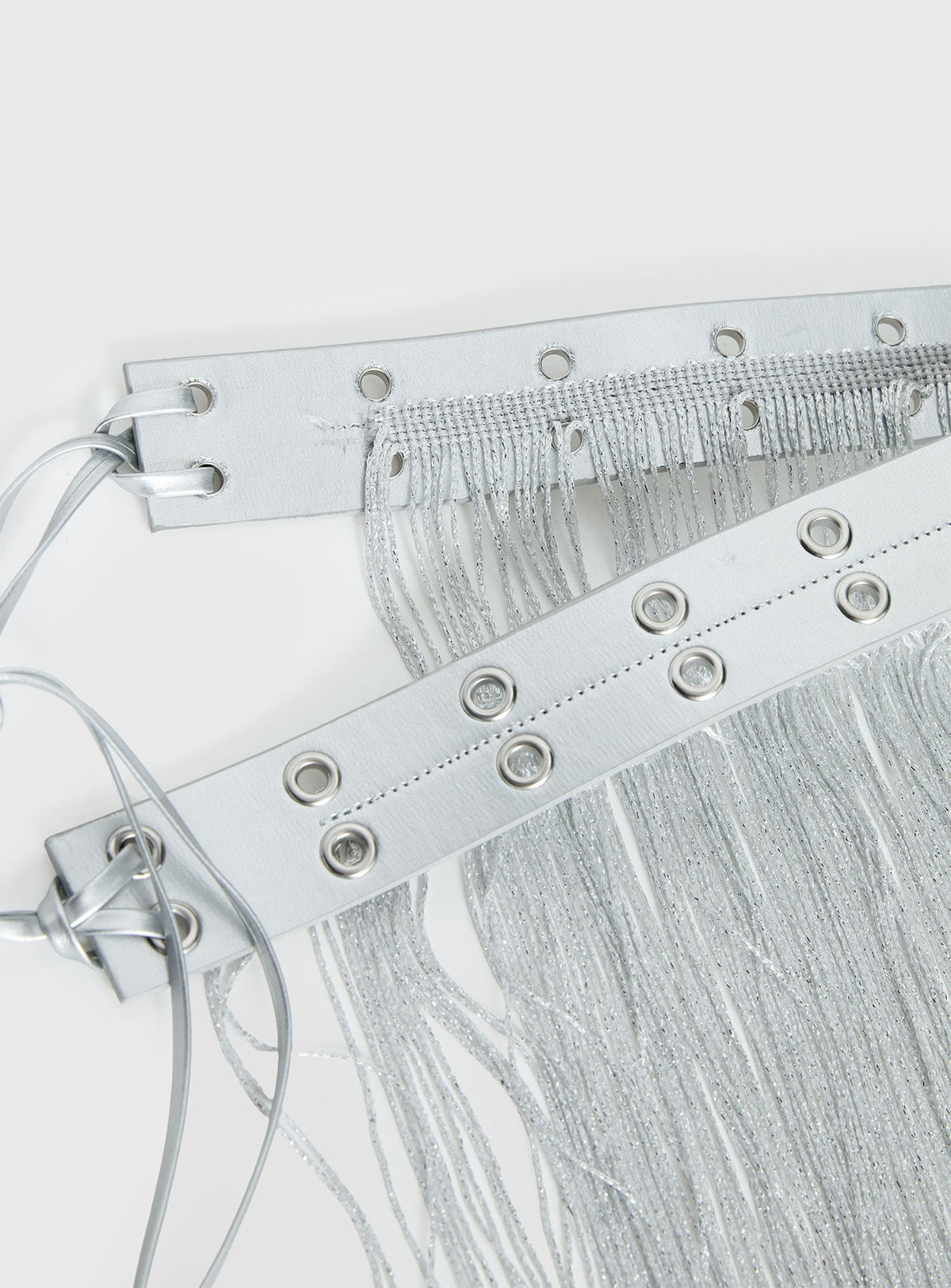 Artemas Studded Tassel Belt Silver