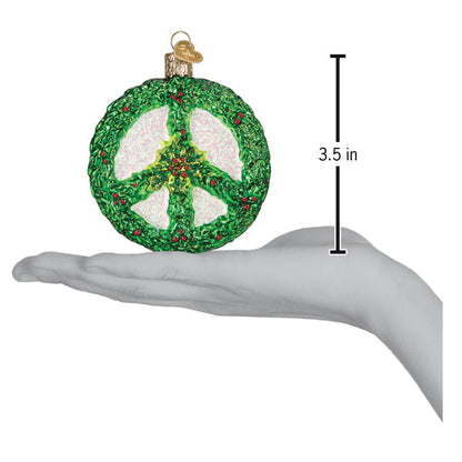 Holly Peace Symbol Ornament