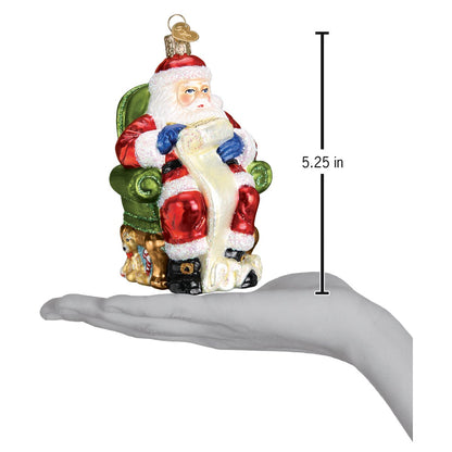 Santa Checking His List Ornament