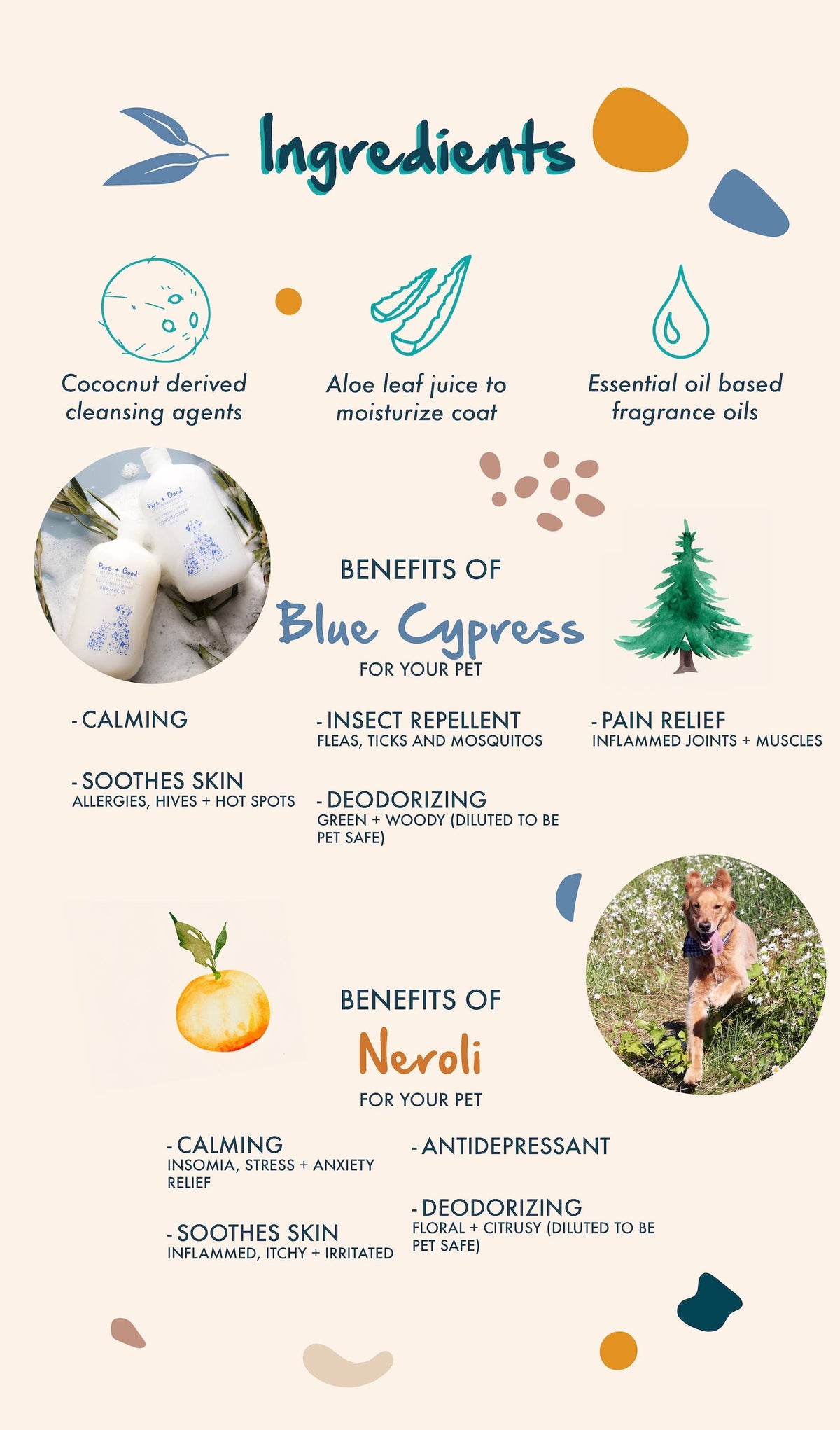 Pure + Good -  Dog & Cat Shampoo: Blue Cypress + Neroli