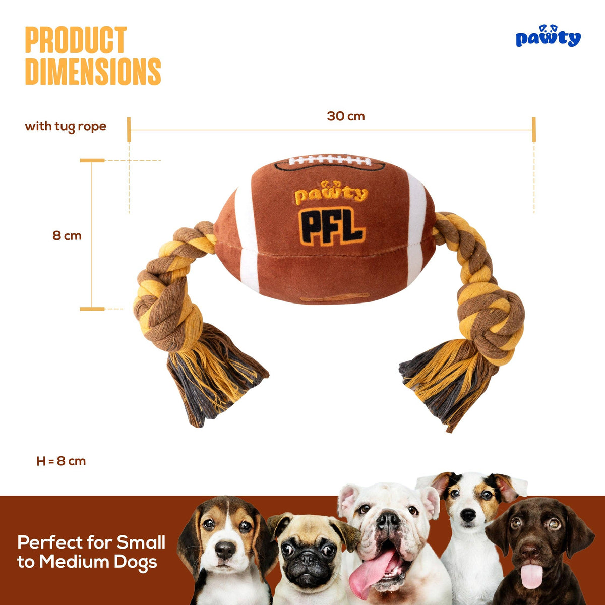 PAWTY Dog Toys - PAWTY FOOTBALL