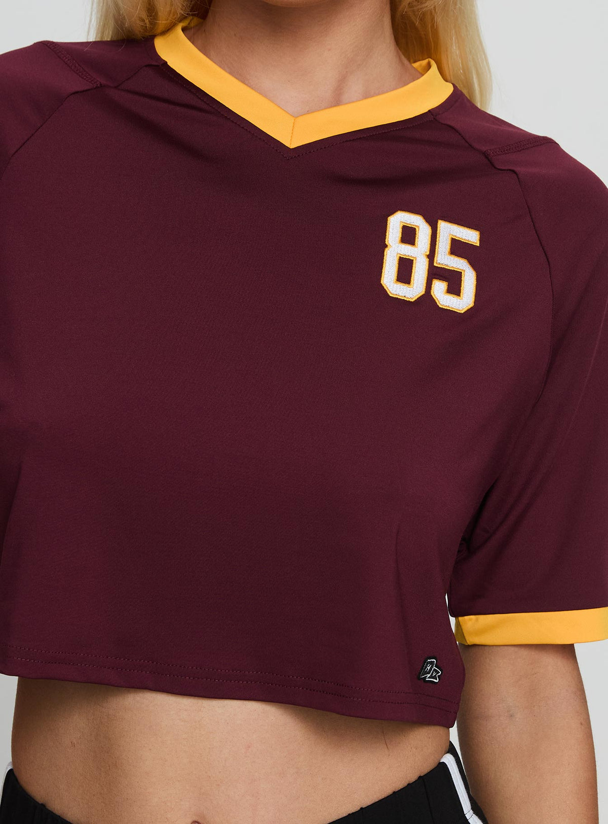ASU Cropped Soccer Jersey Tee Maroon