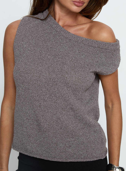Ashfield Off Shoulder Top Dark Grey
