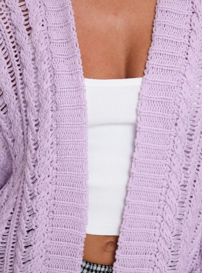 Abner Cable Cardigan Lilac