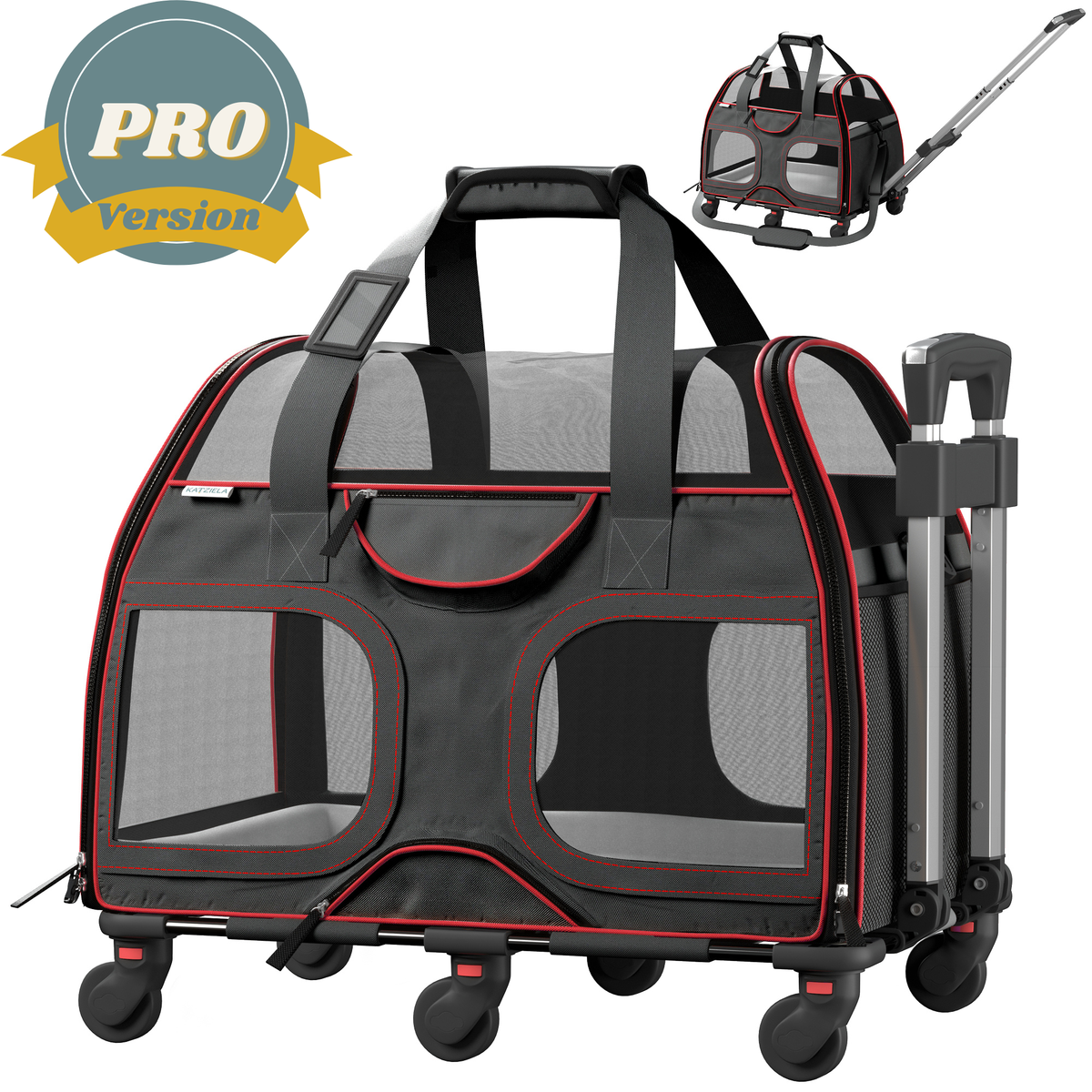 Luxury Rider Pet Carrier with Removable Wheels - 4 Colors: Black and Blue