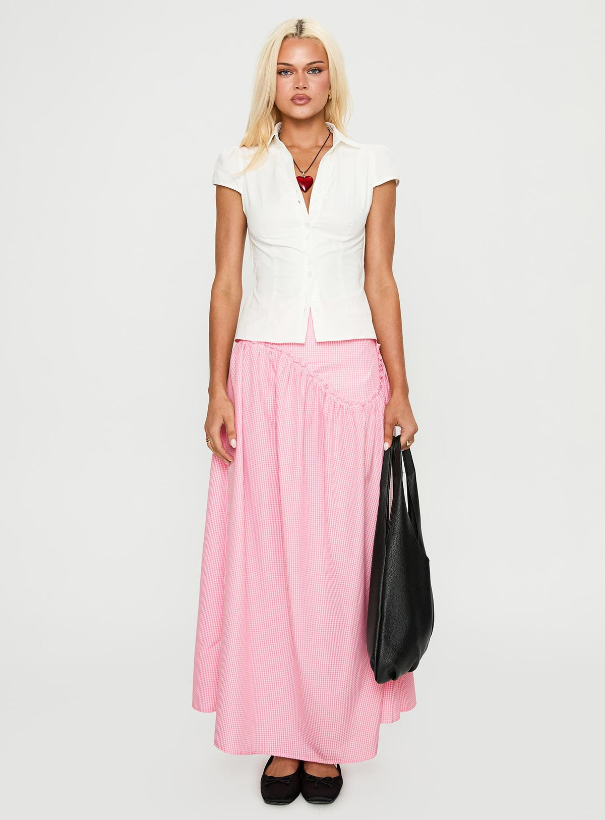 Apresia Maxi Skirt Pink Gingham