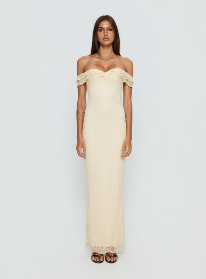 Anabeila Strapless Maxi Dress Lemon