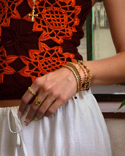 Emerald Tennis Bracelet in Gold