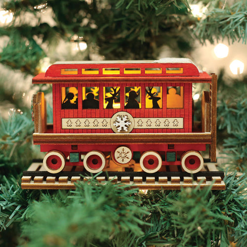 Passenger Car Elves Ornament