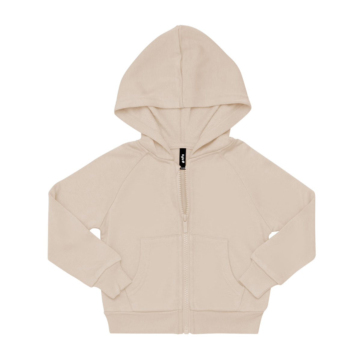Fleece Zip Up Hoodie in Almond
