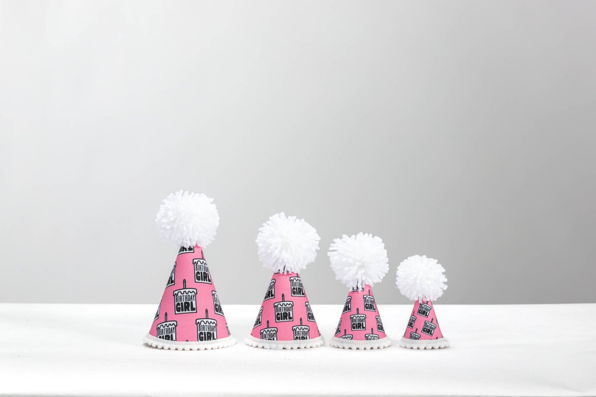 Pup Party Hats - NEW Birthday Girl Black Ink Party Hat