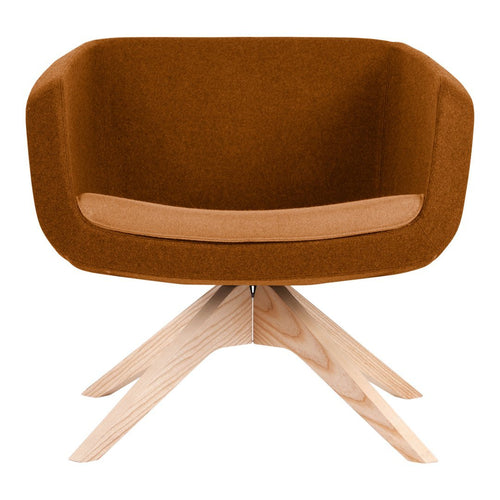 Arca 5099 Small Armchair - Wood Swivel Base