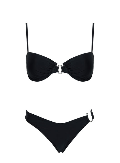 Alexea Hardware High Side Bikini Bottoms Black