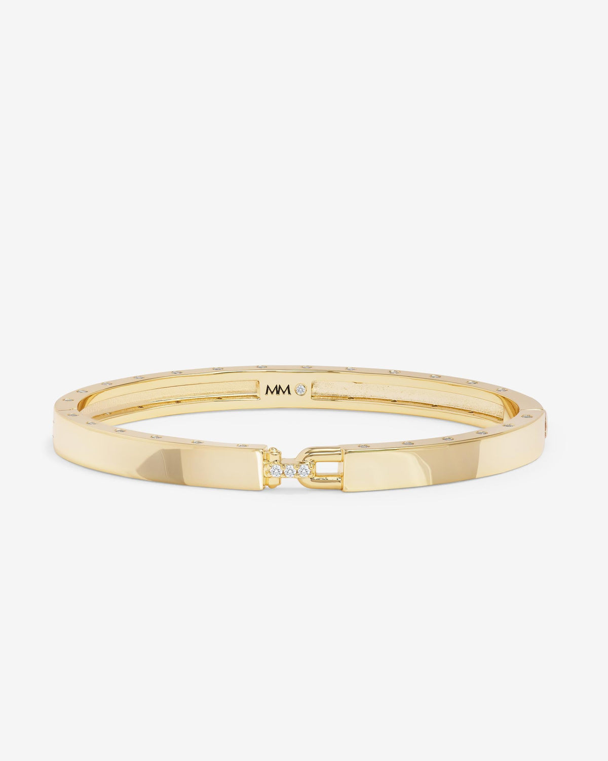 Ashley Lock Cuff 6mm - Gold|White Diamondettes