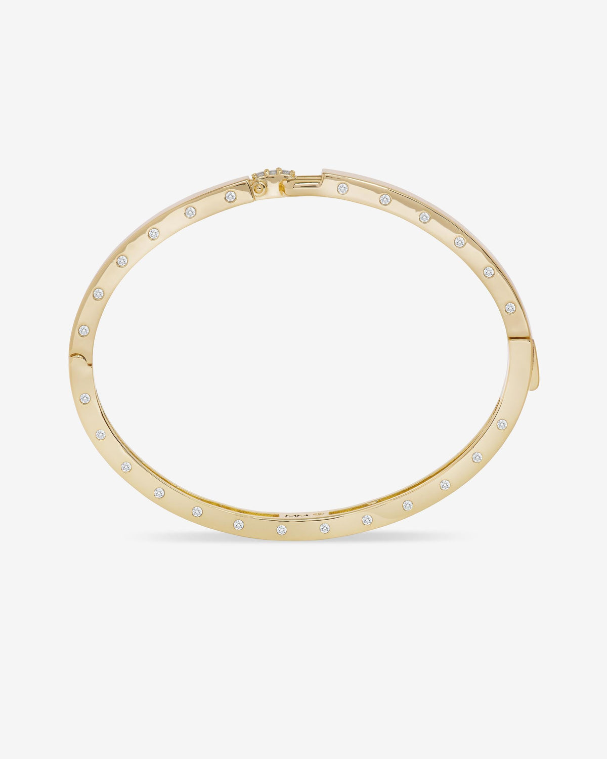 Ashley Lock Cuff 6mm - Gold|White Diamondettes