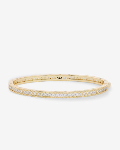 Ashley Pavé Cuff 4mm - Gold|White Diamondettes
