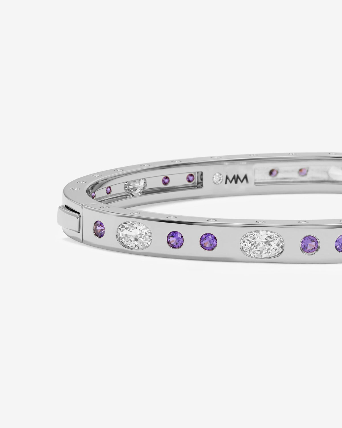 Ashley Sunset Lock Cuff 6mm - Silver|Lavender Amethyst