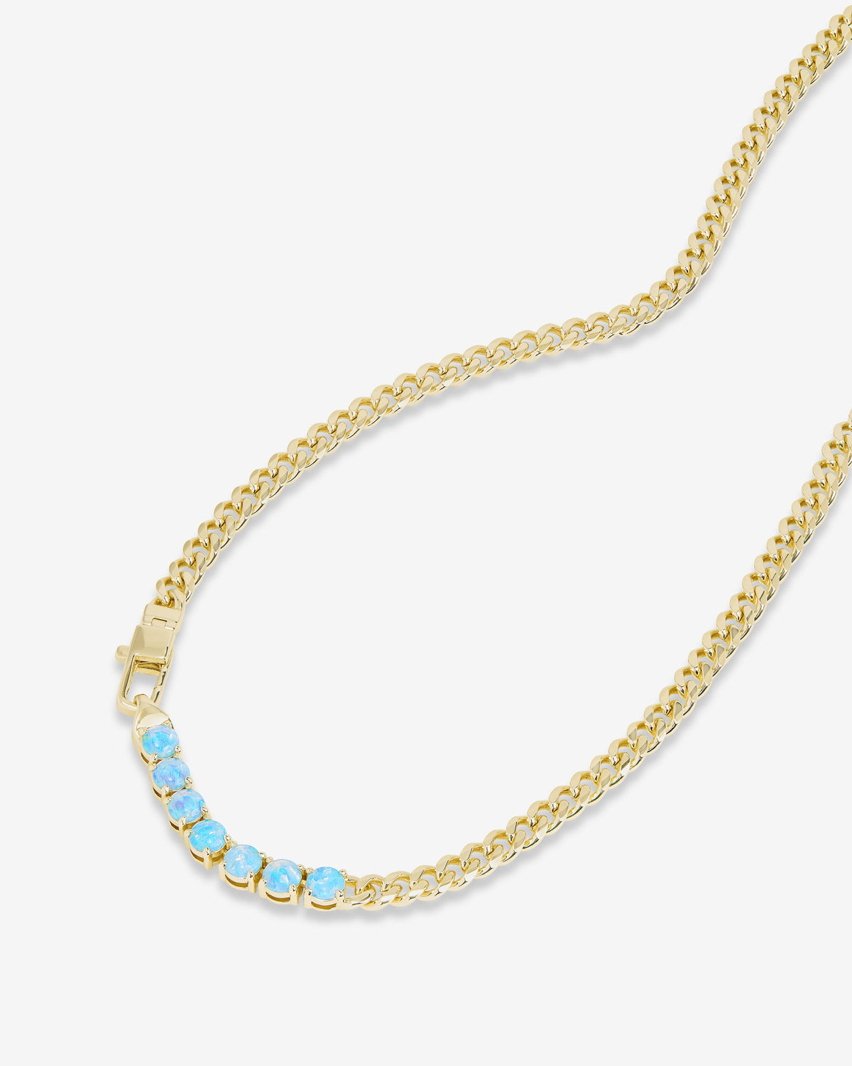 Julian Loves Opals Necklace 5mm - Gold|Blue Opal