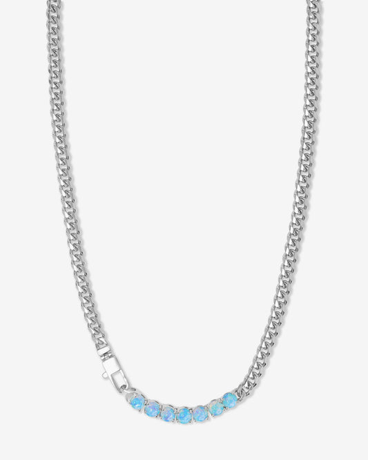 Julian Loves Opals Necklace 5mm - Silver|Blue Opal