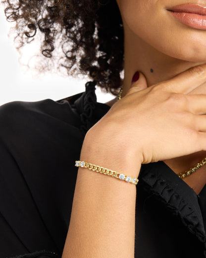 Julian's Obsessed with Diamonds Bracelet 5mm - Gold|White Diamondettes