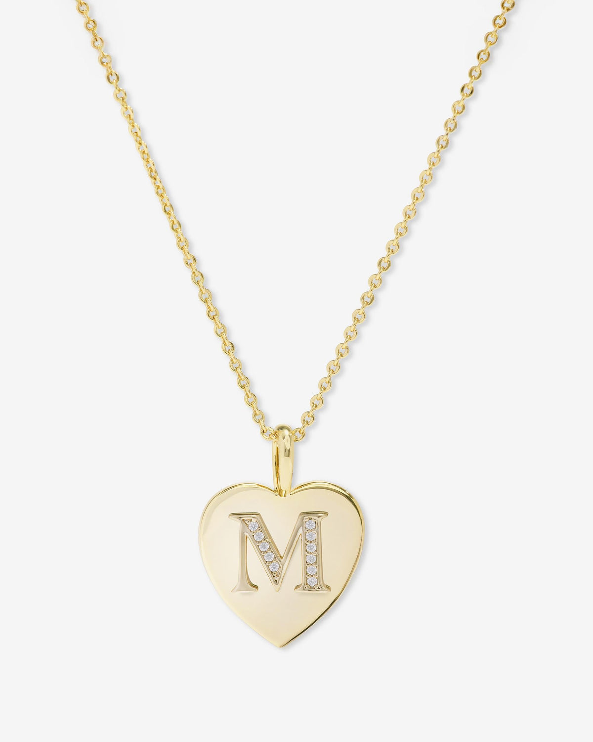 Love Letters Pendant Necklace - Gold|White Diamondettes