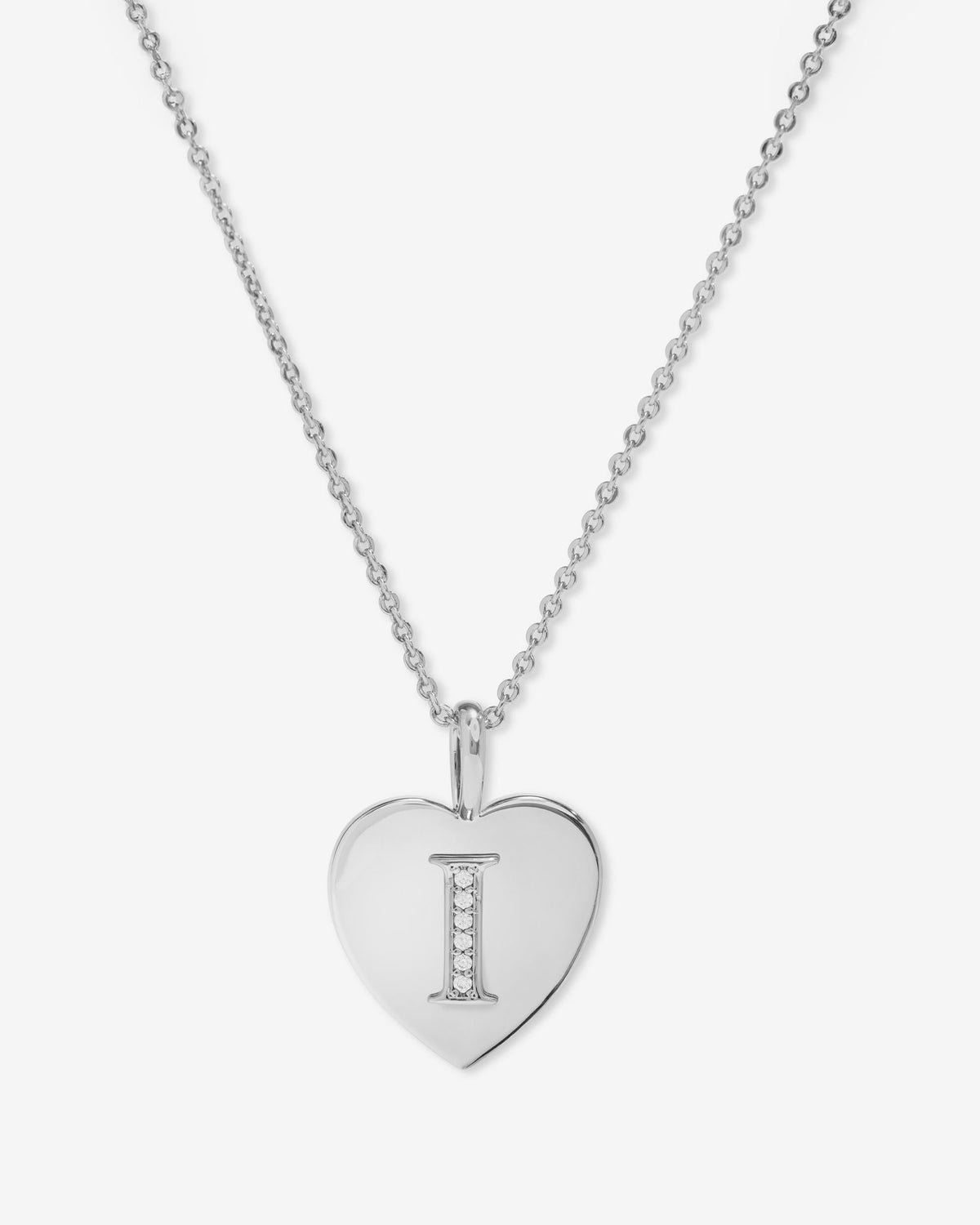 Love Letters Pendant Necklace - Silver|White Diamondettes