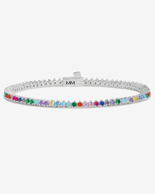 Not Your Basic Tennis Bracelet 2mm - Silver|Multi Stone