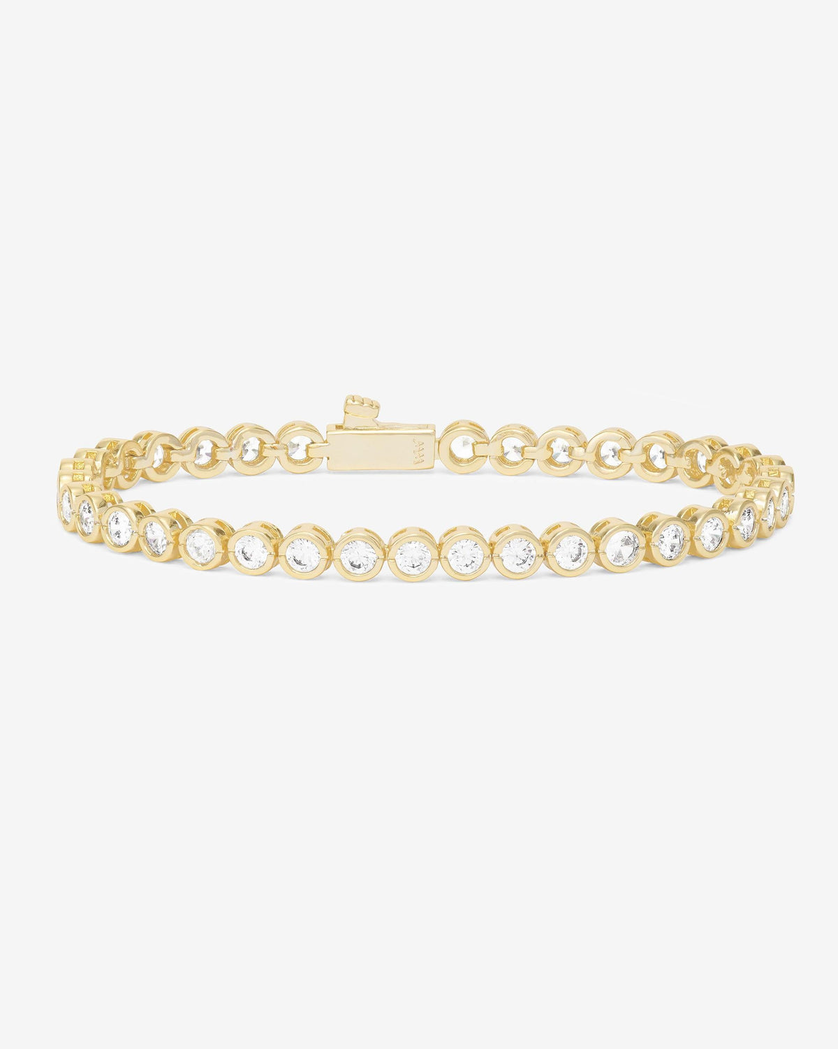Baroness Tennis Bracelet 3mm - Gold|White Diamondettes
