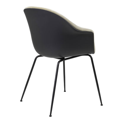 Bat Dining Chair - Black Matt Conic Base - Front Upholstered
